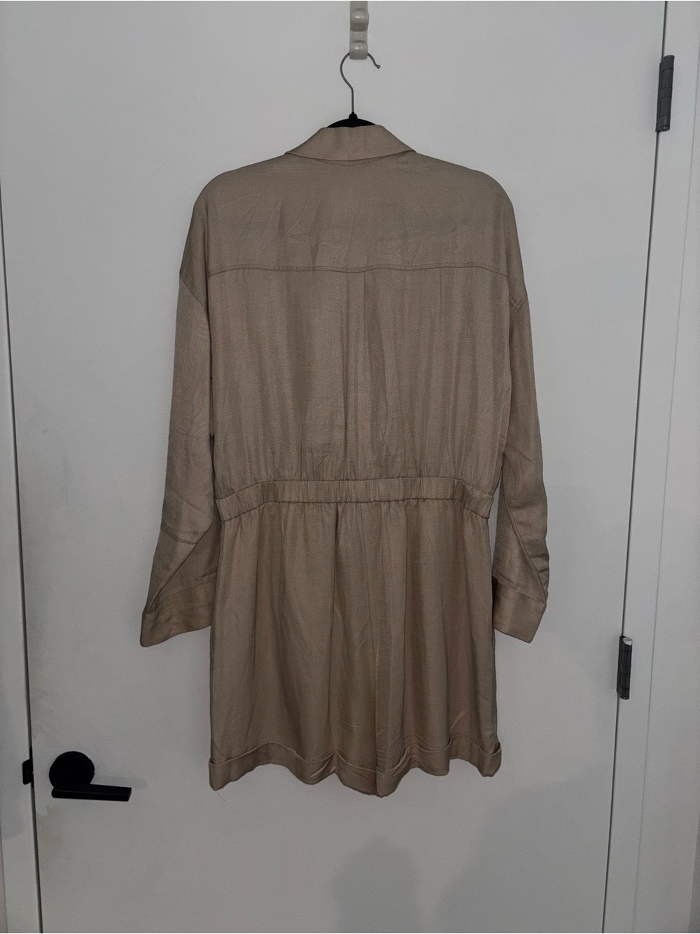 Express Beige Long-Sleeve Blazer Romper - Picture 3 of 5